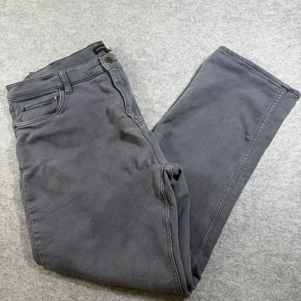 Banana Republic Chino Pants Mens 40x32 Gray Straight Fit Stretch Brushed Twill